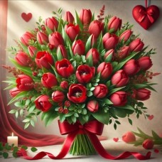 100 Red Tulips (BASE)