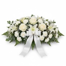 Composizione funebre di fiori bianchi (raffinata)