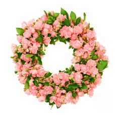 Corona funebre di fiori rosa