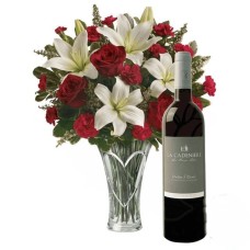 Bouquet bianco e rosso con vino rosso (Raffinato)