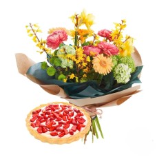 Bouquet di arance con torta di frutta (Raffinato)