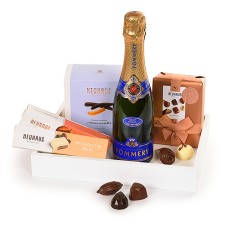 Vassoio regalo Neuhaus con Pommery Champagne e cioccolatini