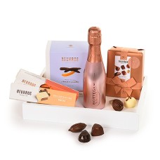 Neuhaus Vassoio Regalo Con Spumante Bottega Rose e Cioccolatini