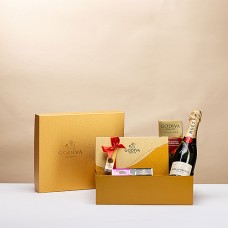 Confezione regalo Godiva Gold con champagne Moet &amp; Chandon