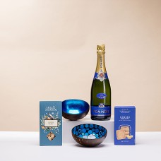 Set regalo Pommery Brut Champagne e Apero P'tit Pot Blu Perla