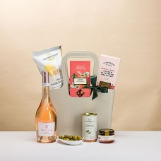 Borsa da picnic gourmet con vino rosato spedita in Italia