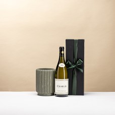 Cantinetta per vini Dentelles - Oliva con bottiglia di vino in confezione regalo