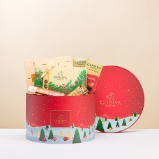 Cesto rotondo Godiva Winter Wonderland rosso