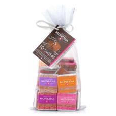 Assortimento di 50 quadrati di cioccolato fondente e al latte - 10 gusti