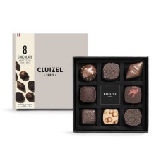 Confezione da 8 cioccolatini fondenti e al latte di Cluizel