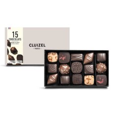 Confezione da 15 cioccolatini fondenti e al latte di Cluizel