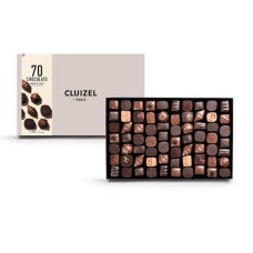 Assortimento di 70 cioccolatini fondenti e al latte firmati Cluizel