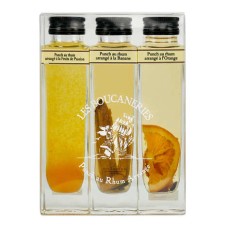 Confezione regalo di 3 punch al rum (arancia, banana, passione) 18%