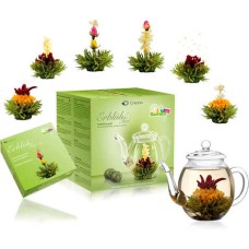 Set regalo Teapot and Abloom Green Tea Flowers