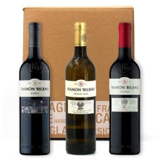 Scatola scoperta con 3 vini spagnoli