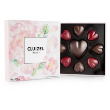 Scatola Fiori Preziosi - 9 Cuori di cioccolato Cluizel (Scatola da 9 cioccolatini)