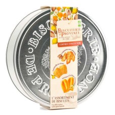 Scatola di biscotti biologici - Mandorle croccanti, canistrelli al limone, cialde ai fiori d'arancio (scatola da 320 g)