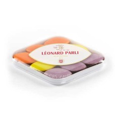 Box of 9 small fruity calissons "Fe" Leonard Parli (55g tin)