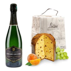 Assortimento di panettoni Loison e Champagne Gaucher Reserve Brut