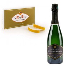 Confezione assortita da 6 calissons d'Aix Roy René e Champagne Gaucher Reserve Brut