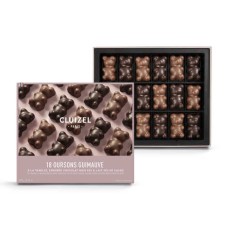Confezione da 18 orsetti di marshmallow Cluizel neri e al latte