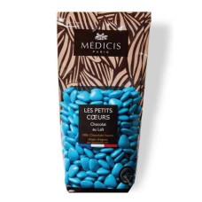 Confetti di cioccolato al latte a forma di cuore color turchese (confezione da 250 g)