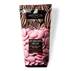 70% Dark Chocolate Decorated Dragees - Lacquered Pink (250g bag)