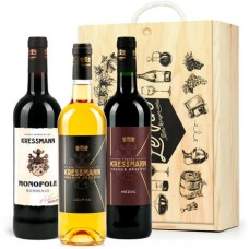 Scatola da 3 bordolesi (2 rossi, 1 bianco dolce)