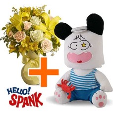Hello Spank Bagnino 30cm + Fiori (Composizione Classica)