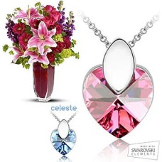 Collana con elementi Swarovski + fiori (composizione classica)