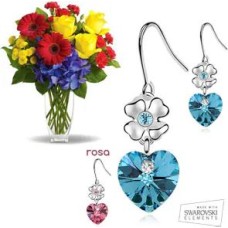 rEarrings with Swarovski Elements + Flowers (Classic Composition)