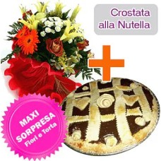 Crostata alla Nutella + Fiori (Composizione Classica)