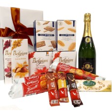 Pacchetto regalo belga-francese con champagne Premier Cru