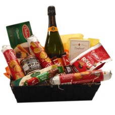 Cesto regalo belga con Veuve Clicquot in regalo