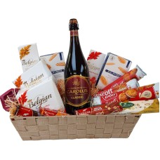 Cesto regalo, birra belga con dolci belgi
