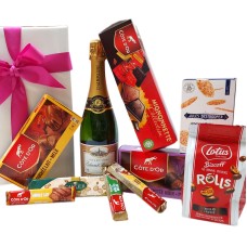 Pacchetto Regalo Belga Con Cioccolato Belga E Champagne