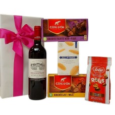 Grand Cru di vino francese, cioccolato belga e golosità in regalo