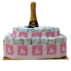 Coccola Torta È Una Ragazza Con Champagne