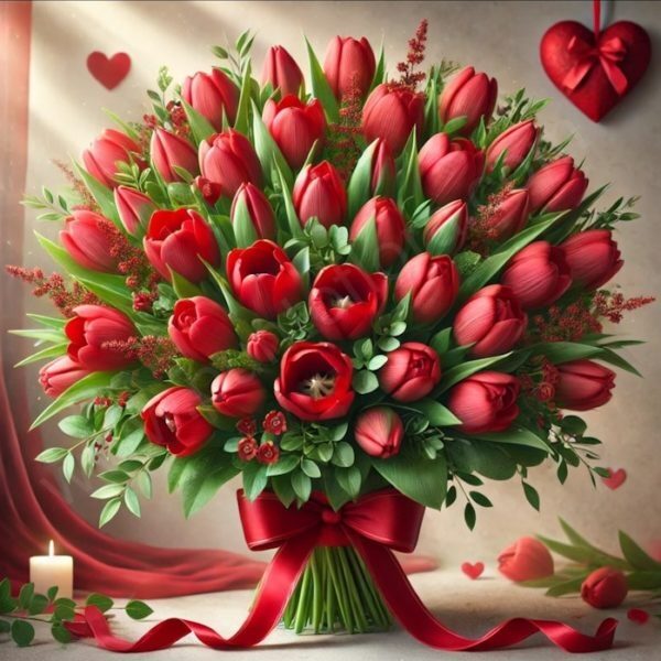 100 Red Tulips (BASE)
