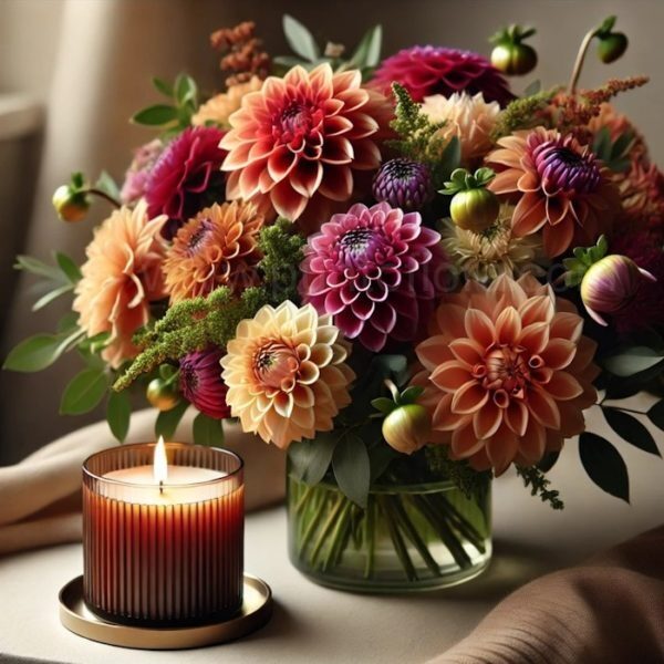 Dahlias and Candle (BASE)