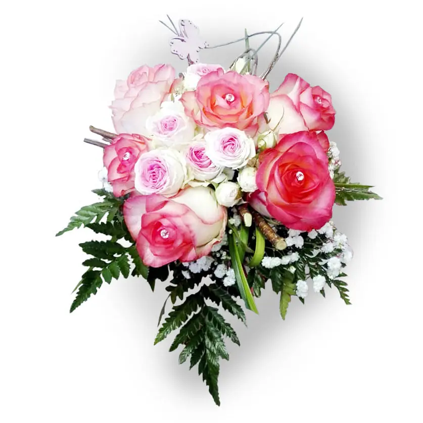 Bouquet With Roses And Diamond (BASIC)