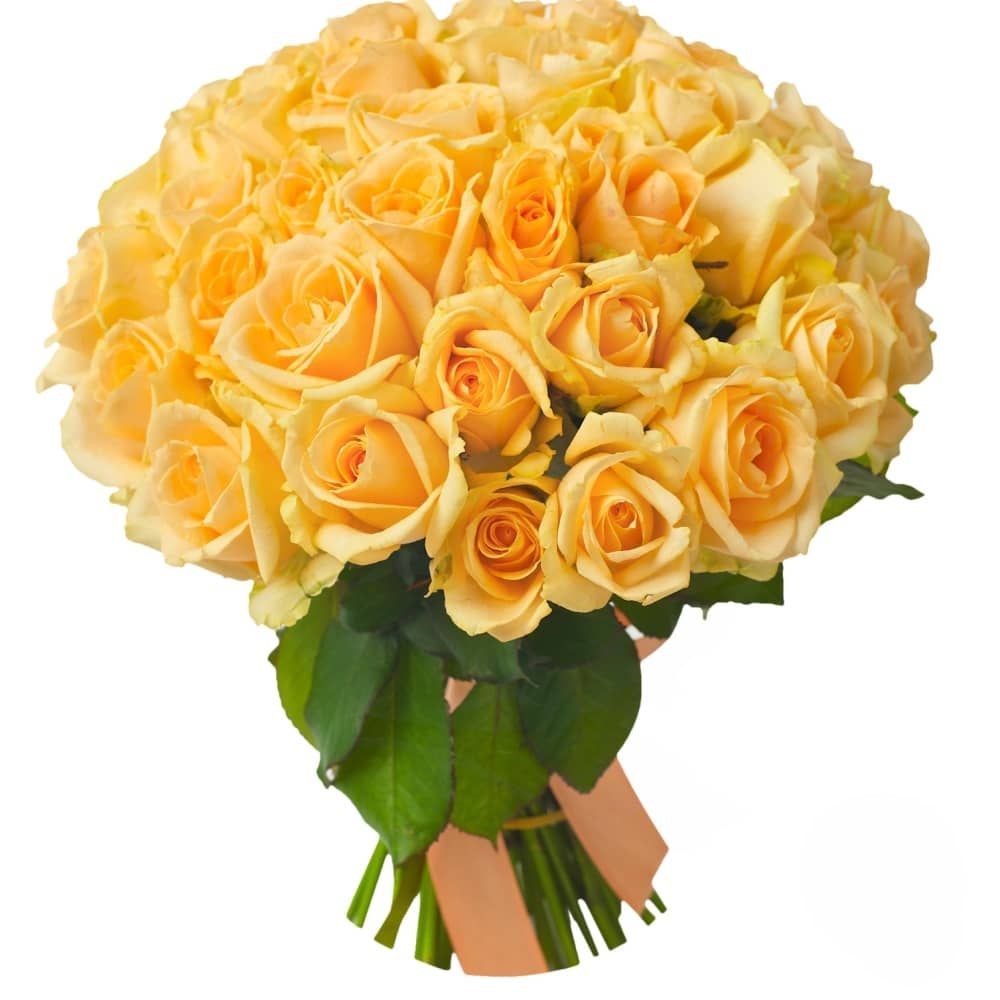 Bouquet di 50 rose gialle (Raffinato)