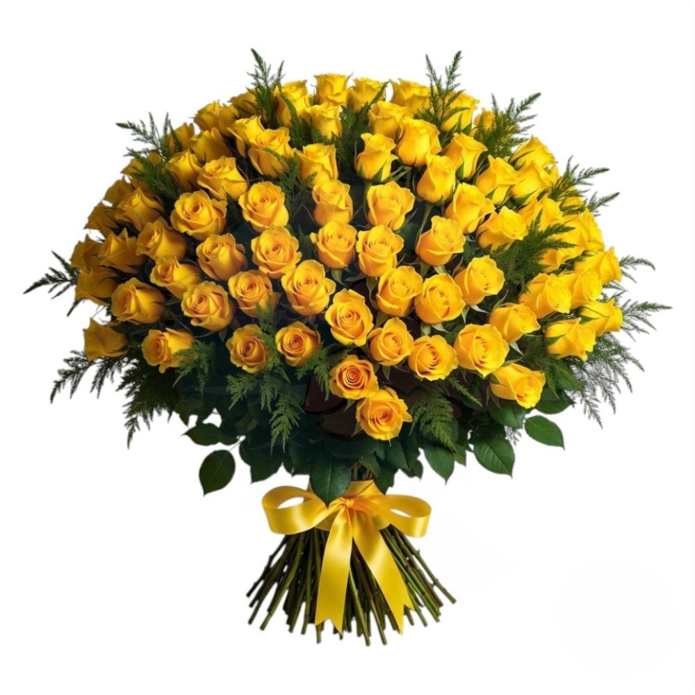 Bouquet di 200 rose gialle (Raffinato)