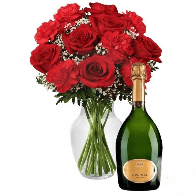 Bouquet di frutti rossi con spumante (Raffinato)