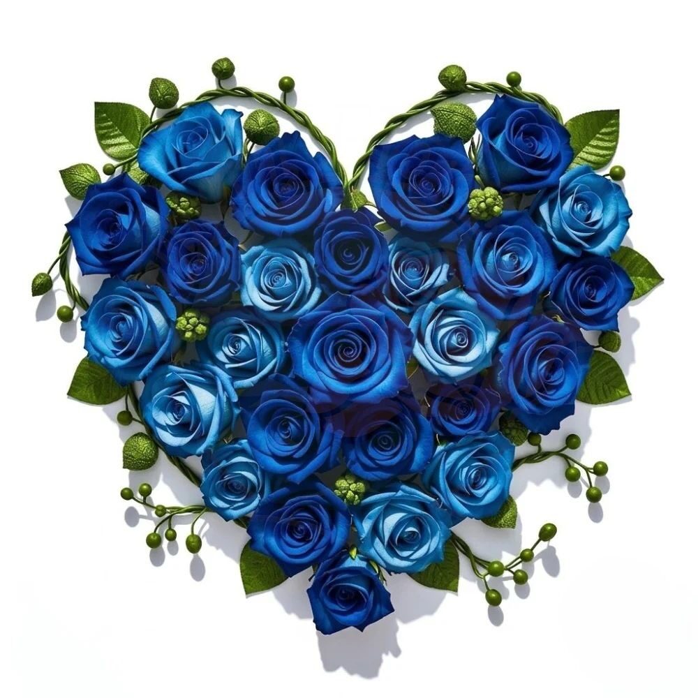Cuore di rose blu (Raffinato)