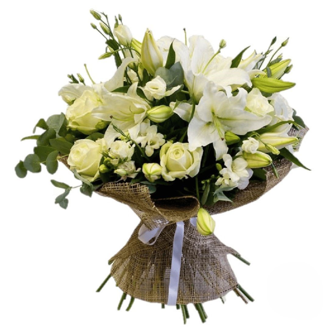 Bouquet of white roses and lilies (Refined)