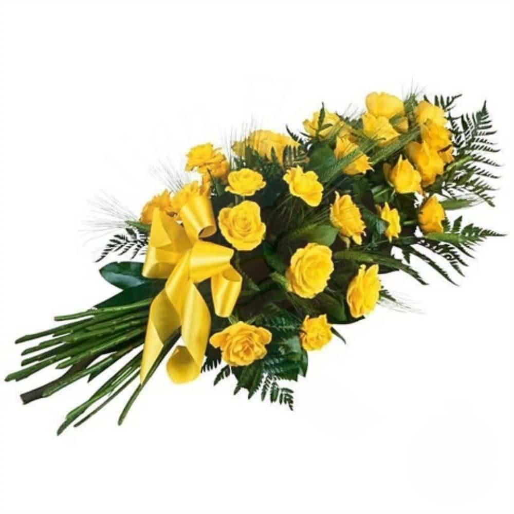 Mazzo funebre di fiori gialli (raffinato)