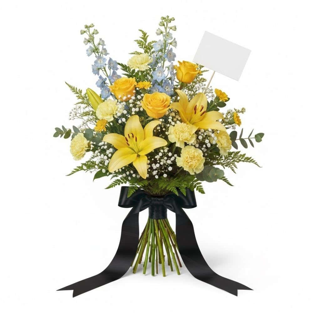 Bouquet funebre giallo (raffinato)