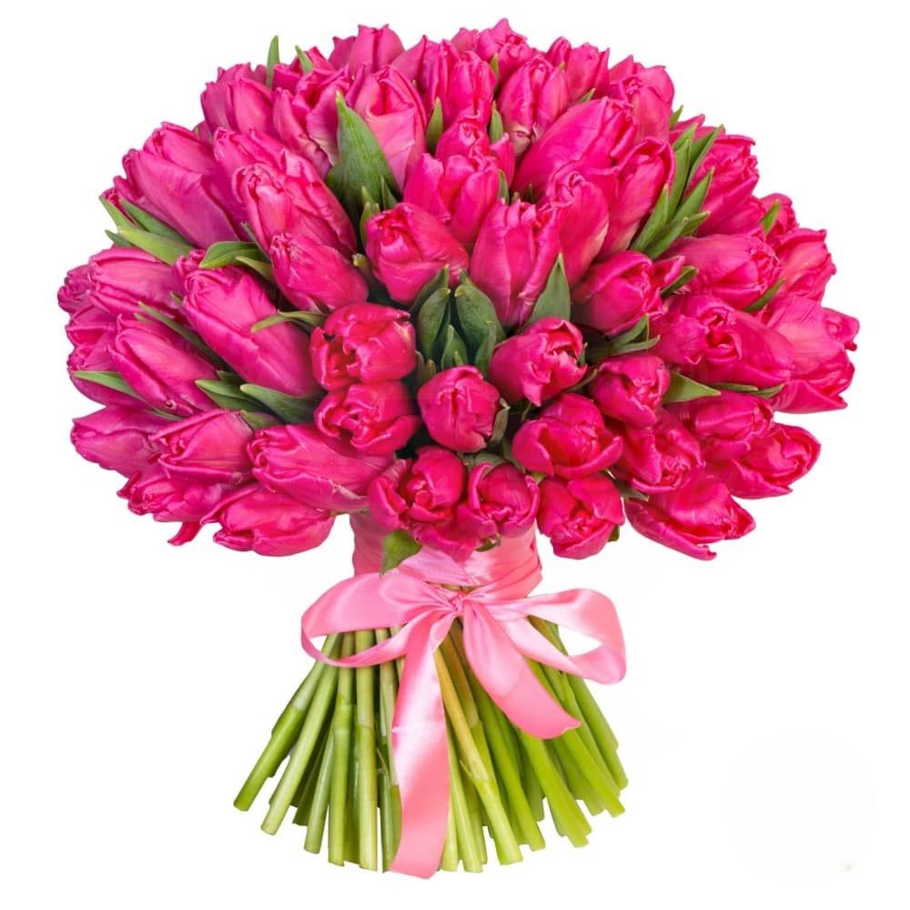 Bouquet di 50 tulipani rosa (Raffinato)