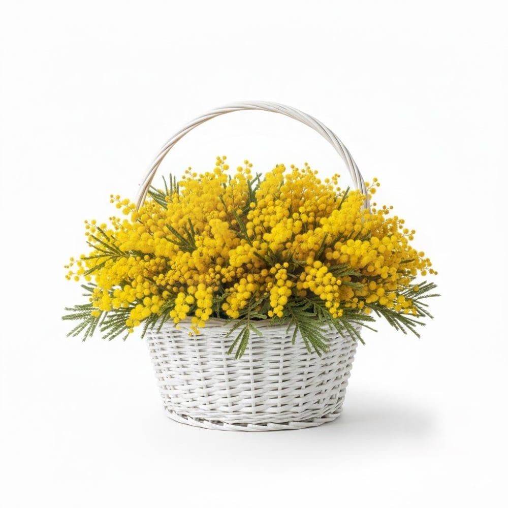 Cestino con mimosa (Raffinato)